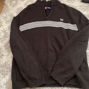 Brown half zip sweater, chaps size large